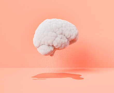 raindrops falling from brain shaped cloud