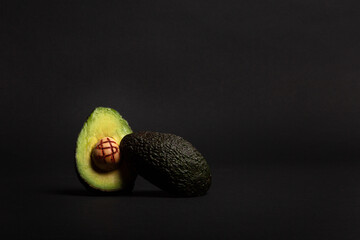avocado on black