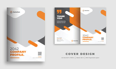 Company profile cover template, layout design, creative business brochure cover design,
