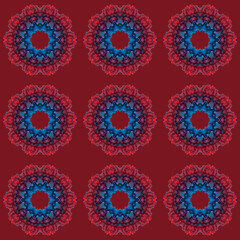 Tile. Background, texture of red-blue patterns in pastel colors.