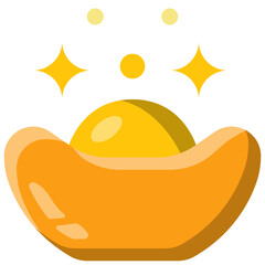 gold ingot flat icon