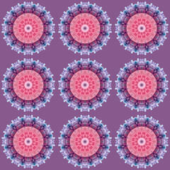 Tile. Background, texture of pink-violet patterns in pastel colors.
