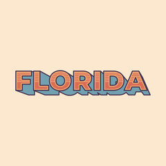 Vintage Retro Florida Vector Design, a Timeless and Nostalgic Representation of the State of Florida