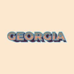 Vintage Retro Georgia Vector Design, a Timeless and Nostalgic Representation of the State of Georgia