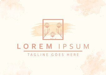 Floral Logo Template For Fashion Blogger, Design Studio, Spa, Wedding, Florist, Beauty And Fashion
