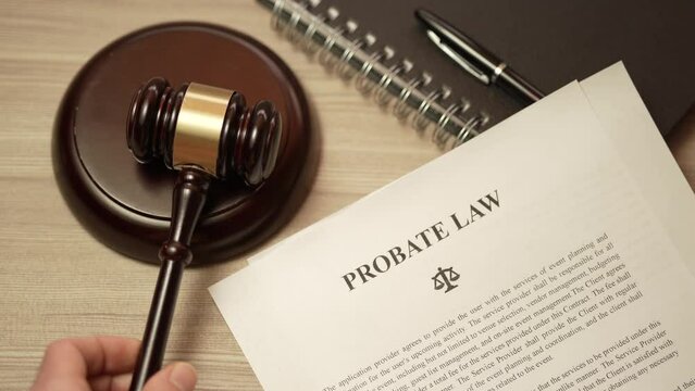 Probate Law Legal Document With Judge Gavel Closeup