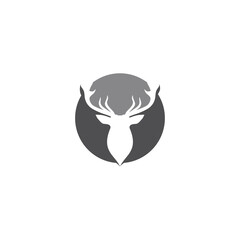 Deer and circle icon. Deer head logo illustration isolated on white background