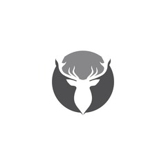 Deer and circle icon. Deer head logo illustration isolated on white background