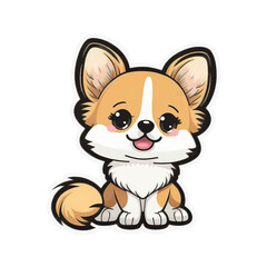 Cute Doggie Sticker Design Generative AI