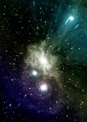 galaxy in a free space. 3D rendering