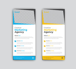 Digital marketing agency rack card design or Corporate business dl flyer design template.