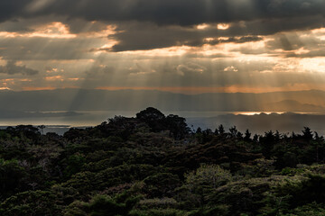 Multicolored bay sunset