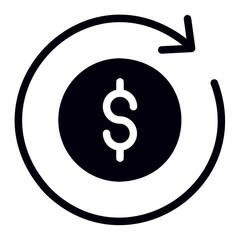 cashback glyph icon