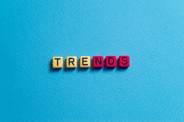 Trends - word concept on cubes