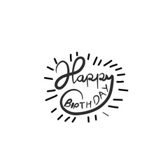 Fototapeta na wymiar Happy birthday doodle hand lettering