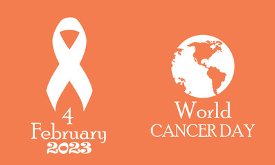 wold cancer day 2023, wold cancer day vector design with wold map icon 