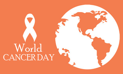 wold cancer day 2023, wold cancer day vector design with wold map icon 