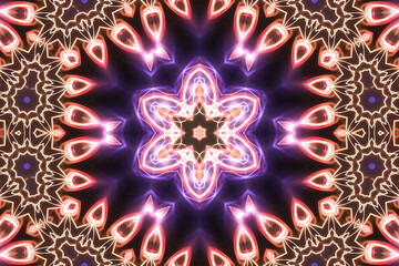 Magic mystic mandala. Esoteric geometric fractal. Kaleidoscopic background