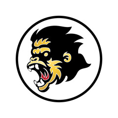 angry gorilla head, vector logo icon