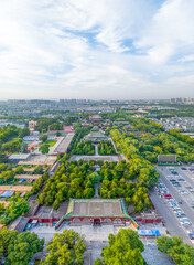 Aerial photography of Longxing Temple in Zhengding Ancient City, Zhengding County, Shijiazhuang City, Hebei Province, China
