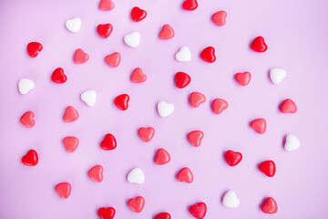 horse hearts on a pink background top view