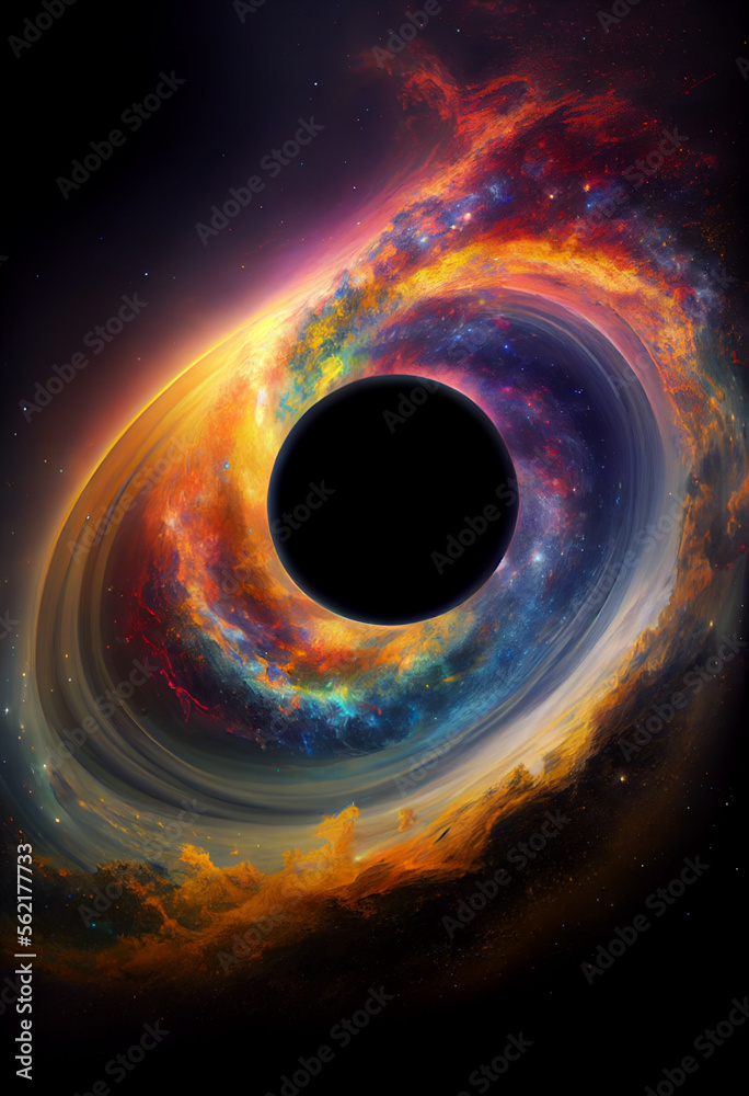Aufkleber beautiful abstract rainbow swirl and multi coloured space background in the darkness.