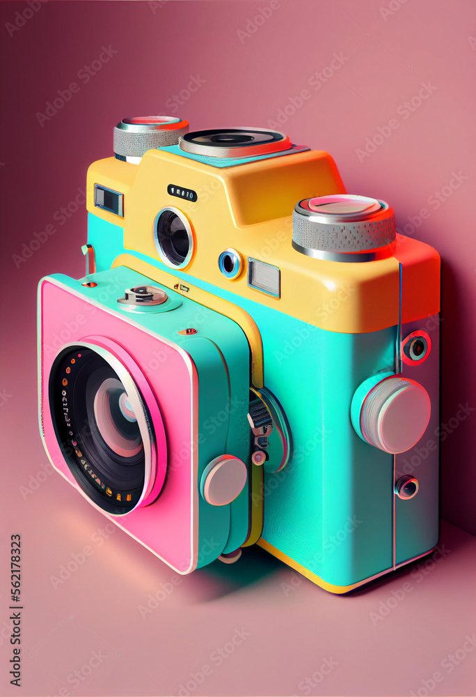 Poster Beautiful abstract Camera. Generative AI technology 