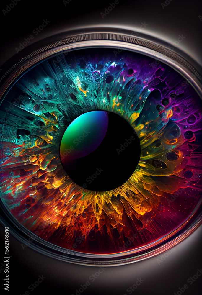 Poster beautiful abstract surreal camera lens. generative ai technology