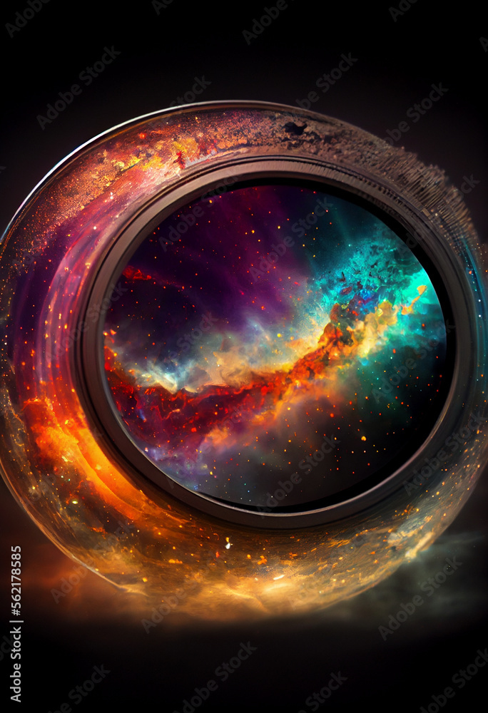 Aufkleber beautiful abstract surreal camera lens. generative ai technology