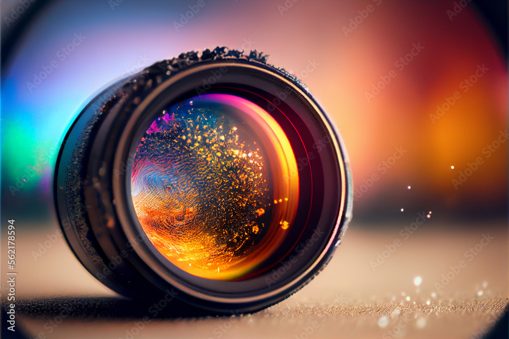 Aufkleber beautiful abstract surreal camera lens. generative ai technology