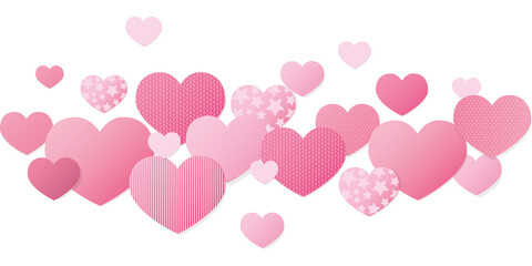wave of love hearts illustration - valentines day design banner