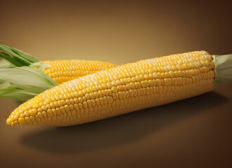 3d rendering illustration of corn or maize, generative ai