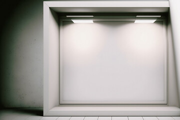 box with white background for advertising in a subway, ai generated