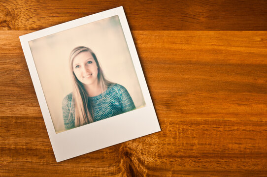 Polaroid Instant Photograph Of A Blond Young Woman