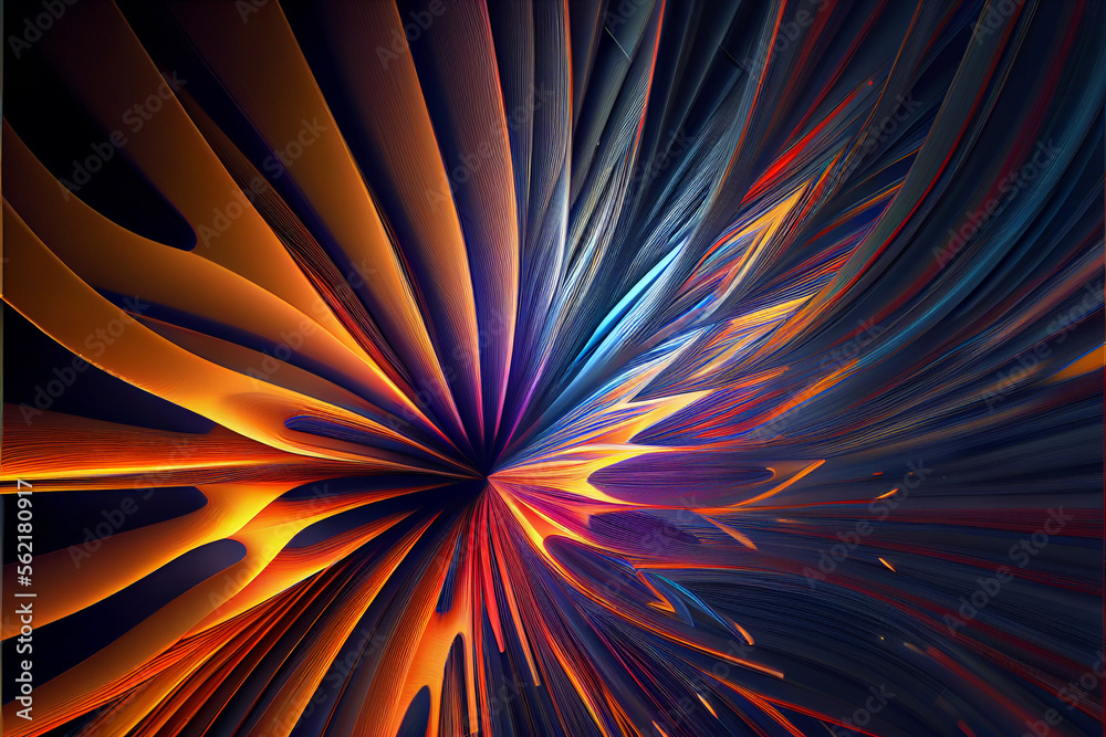 Fototapete Wonderful Abstract colourful line background. Starburst dynamic wave. Background pattern for design.