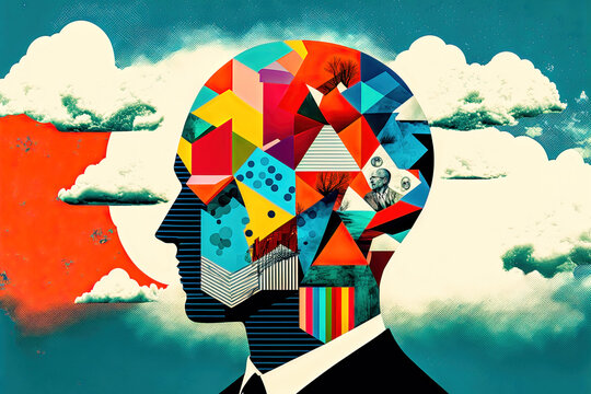 Business Graph Gesch&auml;ftsgrafik Brainstorming Collage Abstrakte Welt Energie Geld Generative AI, Digital Art Background Cover Illustration