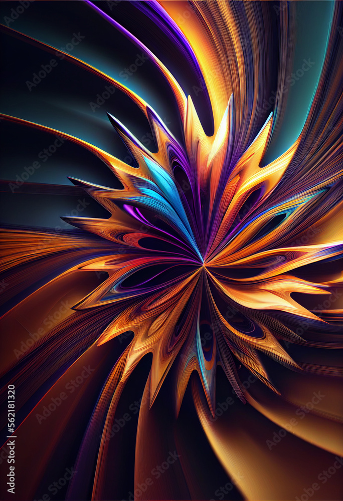 Poster Wonderful Abstract colourful line background. Starburst dynamic wave. Background pattern for design.