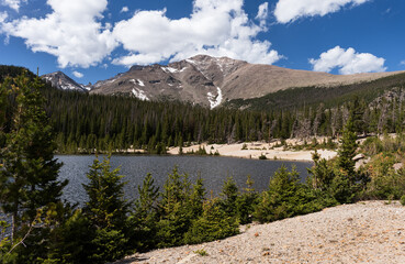 13,916 Foot Mount Meeker rises above Sandbeach Lake Rocky Mountain National Park, Colorado.
Hiking and backpacking are the activities for this 8 mile round trip.
