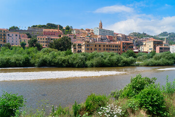 Fototapeta premium view of old town of Ventimiglia, Italy, Liguria region
