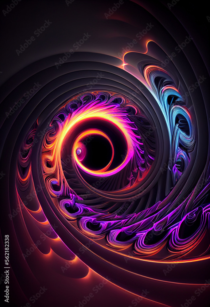 Poster Wonderful Abstract colourful line background. Starburst dynamic wave