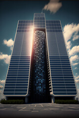 Obraz premium Skyscraper designed for Energy themes. Created by Generative AI