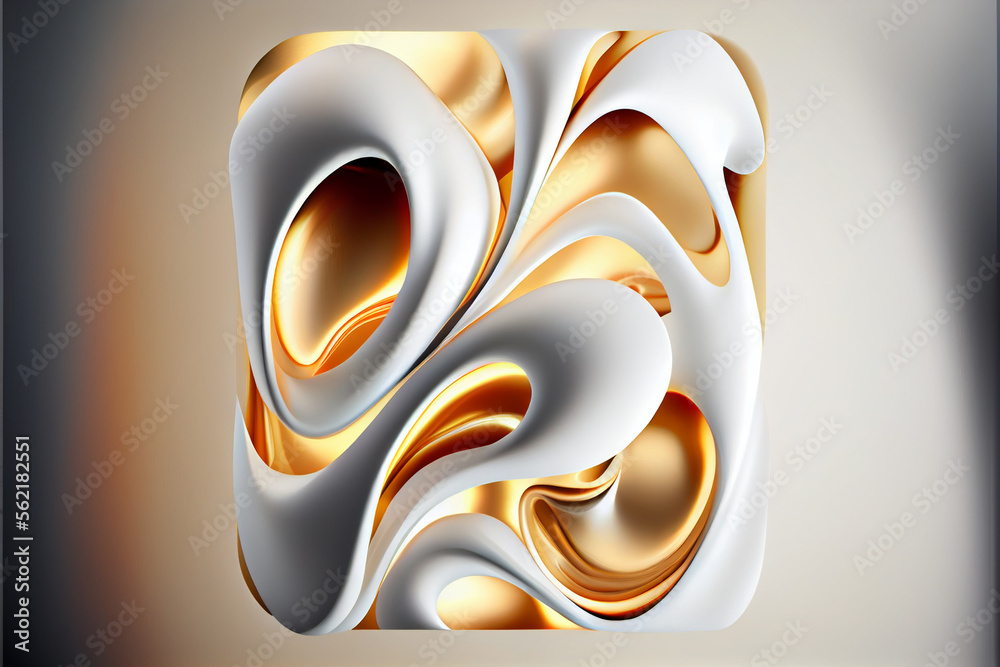 Aufkleber Wonderful abstract luxury design background. Trendy white gradient shapes. Liquid curve shape in motion