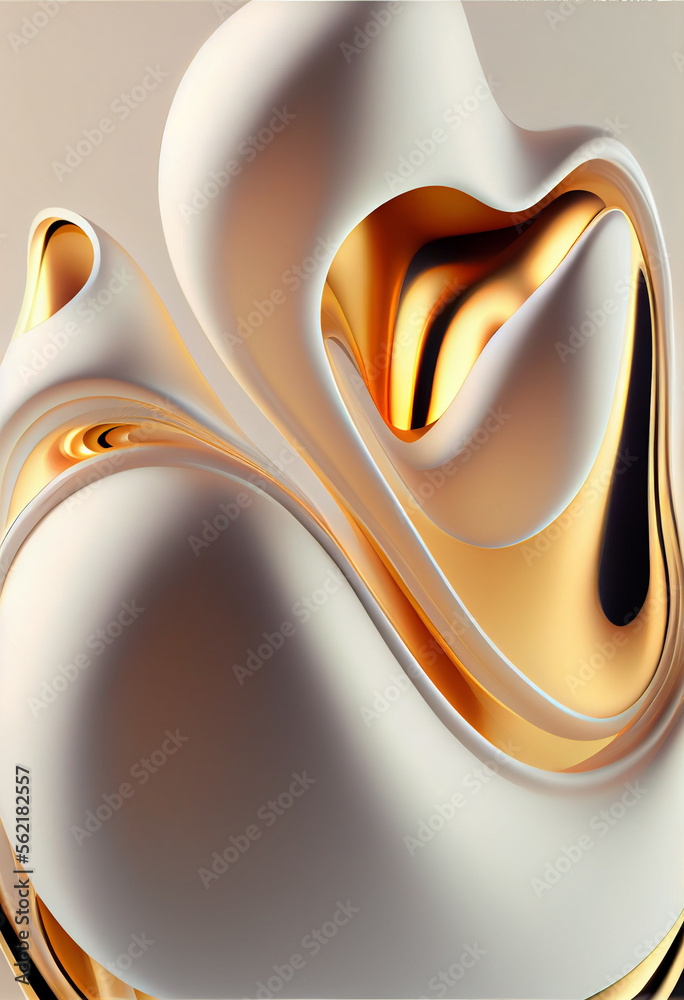 Poster wonderful abstract luxury design background. trendy white gradient shapes. liquid curve shape in mot