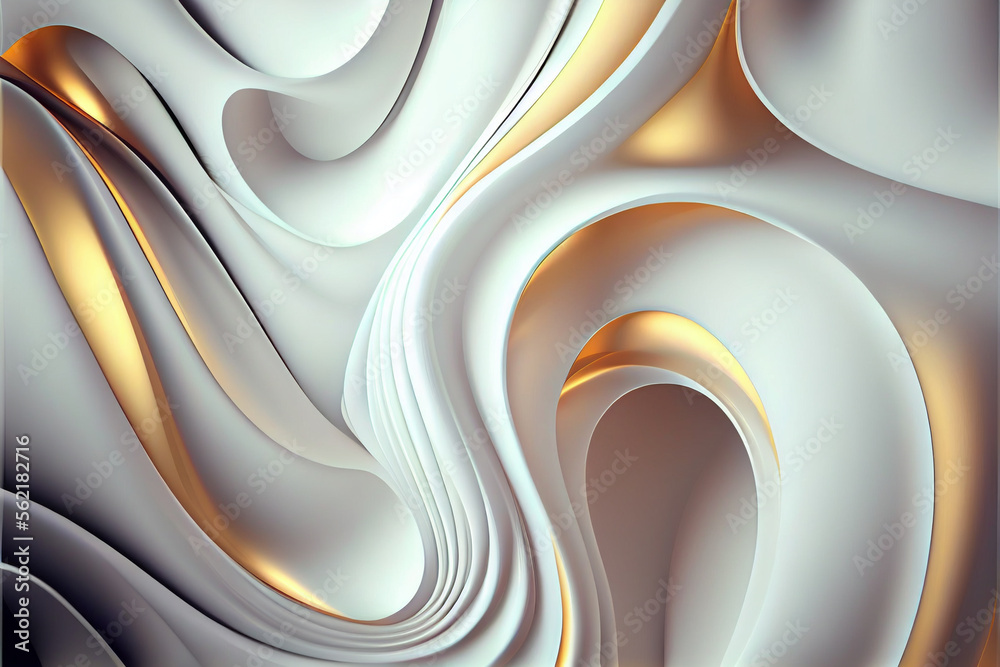 Aufkleber wonderful abstract luxury design background. trendy white gradient shapes. liquid curve shape in mot