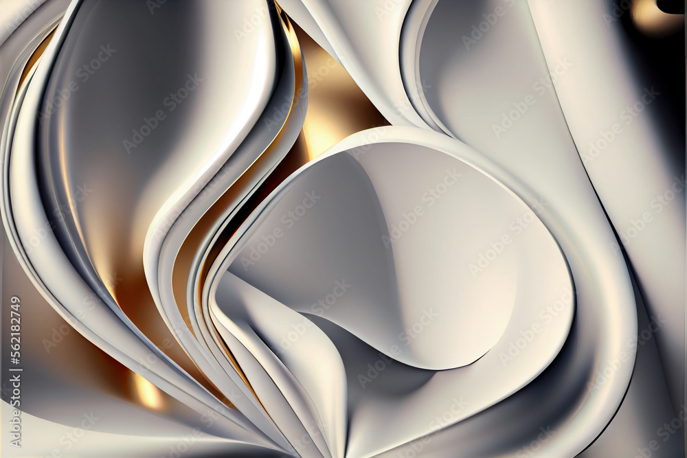 Aufkleber wonderful abstract luxury design background. trendy white gradient shapes. liquid curve shape in mot