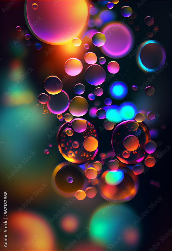 Aufkleber beautiful colored bokeh on a dark abstract background