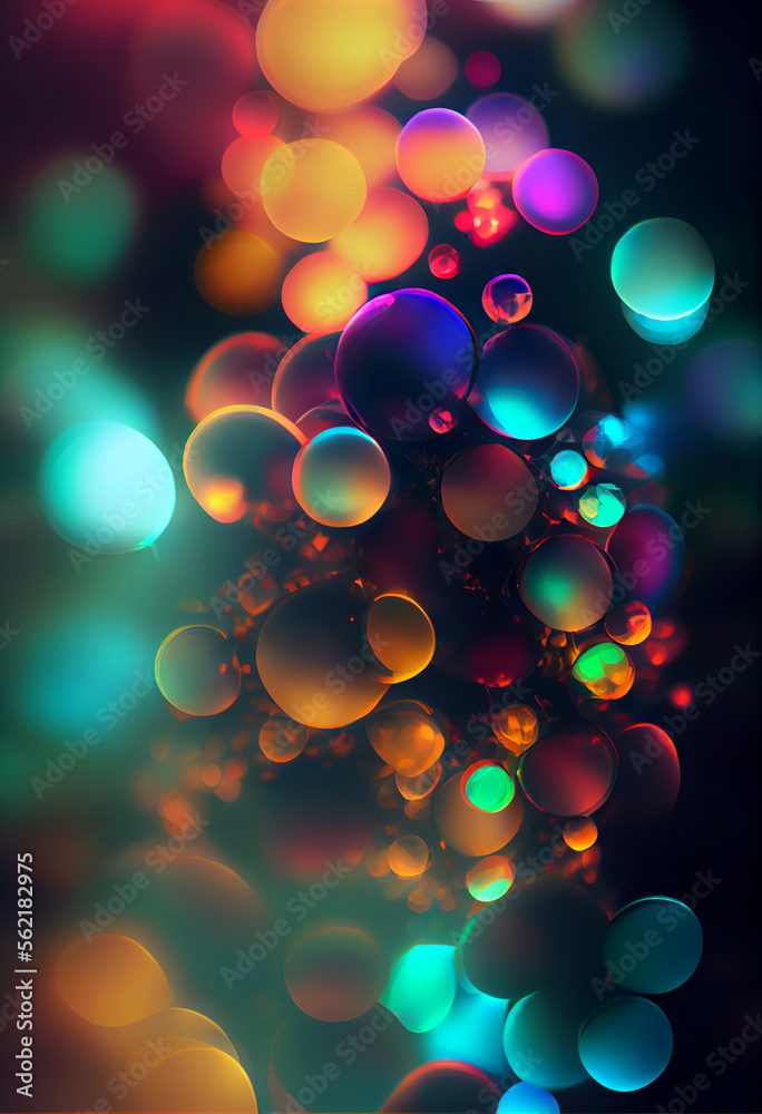 Aufkleber beautiful colored bokeh on a dark abstract background