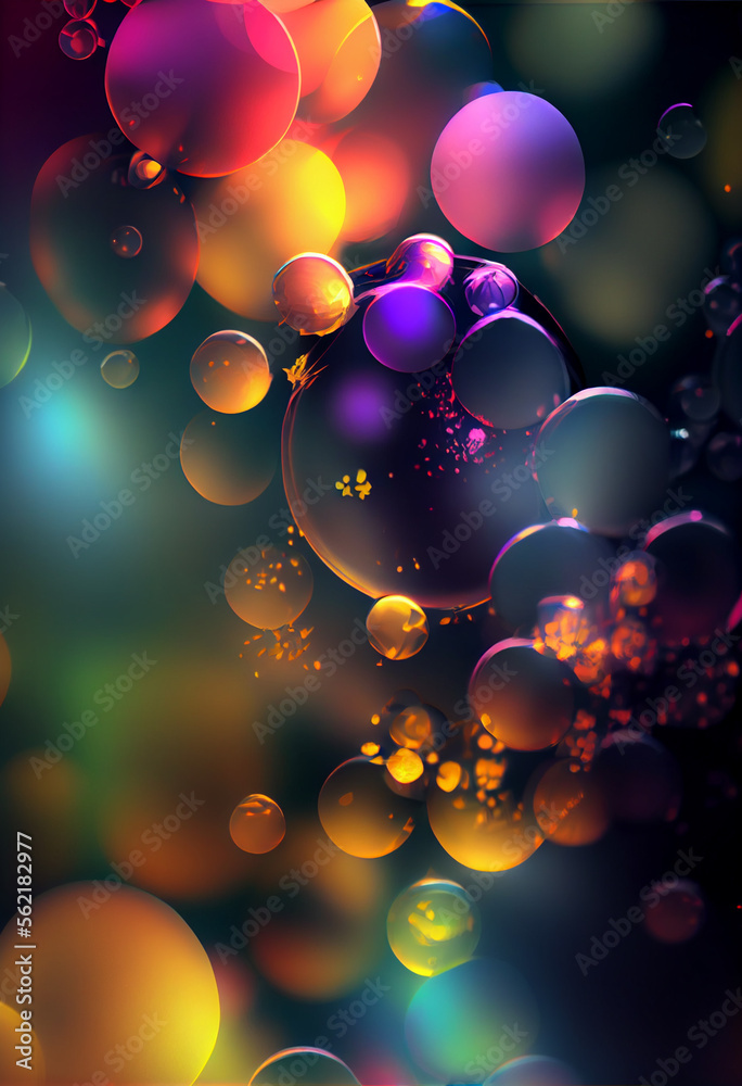 Aufkleber beautiful colored bokeh on a dark abstract background