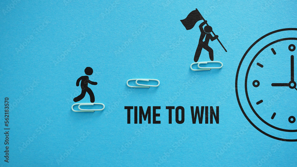 Poster Time to win is shown using the text