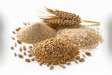 grains white background generative ai